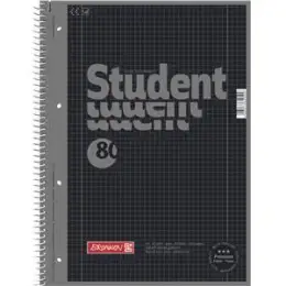 Collegeblock Brunnen 10-67928190 1067928190 Student A4 kariert onyx, Lineatur 28 80 Blatt