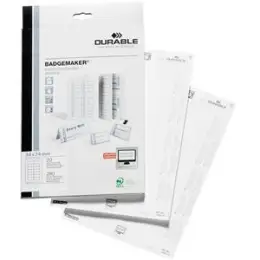 Einsteckschilder Durable 1425-02 142502 Badgemaker 34x74mm weiß A4 Bogen druckergeeignet, Pack 280 Stk