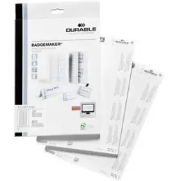 Einsteckschilder Durable 1461-02 146102 Badgemaker 17x67mm weiß A4 Bogen druckergeeignet, Pack 600 Stk