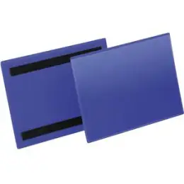 Kennzeichnungstasche Durable 1743-07 174307 A5 blau magnetisch A5 Querformat, Pack 50 Stk