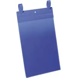 Kennzeichnungstasche Durable 1750-07 175007 A4 hoch blau mit Laschen, Pack 50 Stk