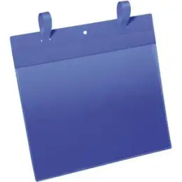 Kennzeichnungstasche Durable 1751-07 175107 A4 quer blau mit Laschen, Pack 50 Stk