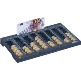 Zählbrett Durable 1780-58 178058 €UROBOARD L 33,5x324x190mm dunkelgrau mit 8 Schächten für Münzen