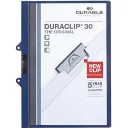 Klemmmappe Durable 2229-07 222907 Duraclip 30 Easy File dunkelblau für A4 mit Abheftung