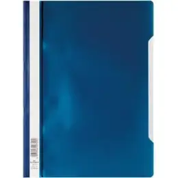 Schnellhefter Durable 2573-07 257307 PP A4 dunkelblau Standardhefter Deckblatt transparent, Pack 50 Stk