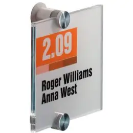 Türschild Durable 4820-19 482019 Crystal Sign 105 x 105 mm aus Acrylglas, mit 2 beschriftbaren Folienschildern