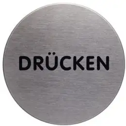 Piktogramm-Hinweisschild Durable 4900-61 490061 Picto Piktogramm "Drücken" Format 65mm silberfarben aus Aluminium
