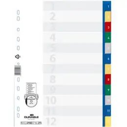 Zahlen-Register Durable 6750-27 675027 1-12 geprägt Taben farbig A4 hoch volldeckend