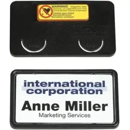Namensschild Durable 8129-01 812901 Clip Card 40x75mm schwarz mit Magnet, Pack 25 Stk
