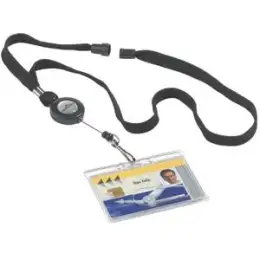 Textilband Durable 8223-01 822301 mit Ausweishalter schwarz Band in 10mm Breite, Pack 10 Stk