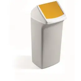 Abfallsystem Durable VEH2012035 Durabin Flip 40 40 Liter weiß/gelb 37x75x32cm