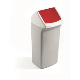 Abfallsystem Durable VEH2012037 Durabin Flip 40 40 Liter weiß/rot 37x75x32cm