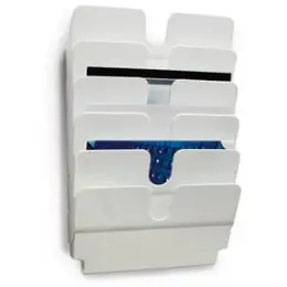 Wand-Prospekthalter Durable 1700014011 Flexiplus 6 A4 quer weiß 6-teilig Wandmontage