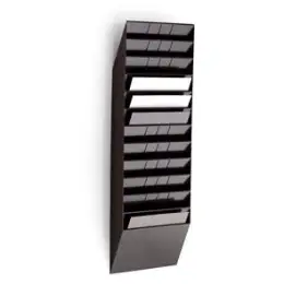 Wand-Prospekthalter Durable 1709781060 Flexiboxx 12 A4 quer schwarz 12 Fächer