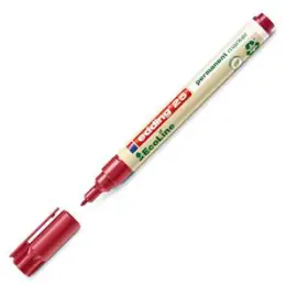 Permanentmarker Edding 25 EcoLine 4-25002 1mm, Rundspitze, rot, Pack 10 Stk