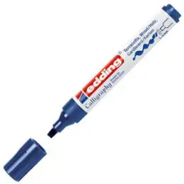 Fasermaler Edding 1455 4-1455017 1-5mm, Calligraphy-Spitze, auswaschbar, stahlblau, Pack 10 Stk