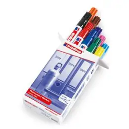 Permanentmarker Edding 3000 4-3000999 1,5-3mm, Rundspitze, 10er-Set, schwarz, rot, blau, grün, gelb, orange, braun, violett, rosa, hellblau