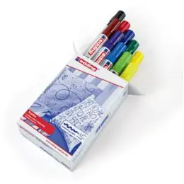 Textilmarker Edding 4500 4-4500999 2-3mm, Rundspitze, 10er-Set, schwarz, rot, blau, grün, gelb, braun, violett, hellblau, hellgrün, neongelb