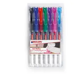 Gelroller Edding 2185 crystaljelly 4-2185-7099 7er Set, Schreibfarben: je 1x schwarz, rot, blau, grün, violett, rosa, hellblau