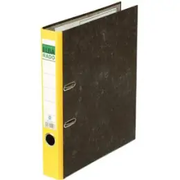 Ordner Elba 100022595 10404FGB Rado A4, 50mm, Pappe/Wolkenmarmor, gelber Rücken
