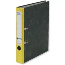 Ordner Elba 100023242 10425GB smart Original A4, 50mm, Pappe/Wolkenmarmor, gelber Rücken