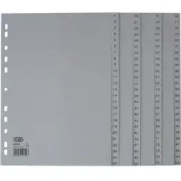 Zahlen-Register Oxford 100204663 A4 1-100 PP grau 100 Taben, Pack 5 Stk