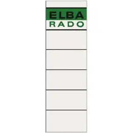 Ordner-Rückenschild Etiketten Elba 100420947 04617WEGN 59 x 190 mm, kurz/breit, selbstklebend, weiß, Pack 10 Stk