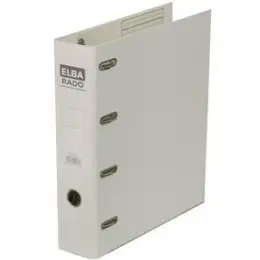 Doppelordner Elba 100551852 10498WE Rado Plast A4 (2 x A5-quer), Pappe/PVC-Folie, Wechselfenster, weiß, Pack 10 Stk