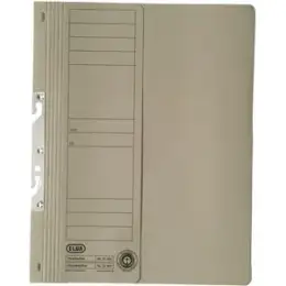 Einhakhefter Elba 100551894 22451GR A4 kaufmännische Heftung 1/2 Deckblatt grau 250g Manilakarton RC, Pack 50 Stk