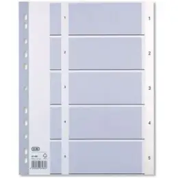 Zahlen-Register Elba 400013946 03485 A4 1-5 PP weiß 230x297mm, Pack 10 Stk