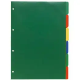 Register Exacompta 3006E A4 PP 6-teilig, farbige Tabs 120my starker Kunststoff, Pack 100 Stk