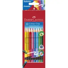 Farbstift Faber-Castell 116613 Colour Grip 10er-Etui radierbar, Pack 5 Stk