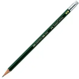 Bleistift Faber-Castell 119201 Castell 9000 B mit Gummitip