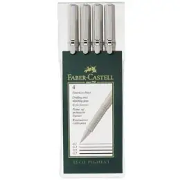 Tintenroller Faber-Castell 166004 Ecco Pigment schwarz 4er-Etui 0,1/0,3/0,5/0,7mm