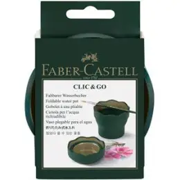 Wasserbecher Faber-Castell 181520 Clic & Go grün/gold, Pack 6 Stk