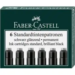 Tintenpatrone Faber-Castell 185507 klein schwarz Standard, Pack 6 Stk
