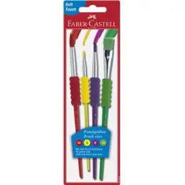 Pinsel Faber-Castell 481600 4er Set mit Softgriffstück, Pack 10 Stk