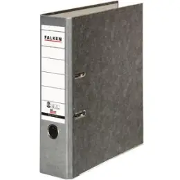 Ordner Falken 10311975 S80 Recycling A4, 80mm, Pappe/Wolkenmarmor, grauer Rücken