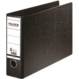 Ordner Falken 11285947 A4-quer, 75mm, Hartpappe, schwarz, Pack 12 Stk