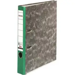 Ordner Falken 80023500 S50 Recycling A4, 50mm, Pappe/Wolkenmarmor, grüner Rücken