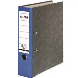Ordner Falken 80024607 S80 Recycling A4, 80mm, Pappe/Wolkenmarmor, blauer Rücken