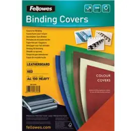 Deckblatt Fellowes 5370305 CRC53703 Lederstruktur A4 rot 250g, Pack 100 Stk