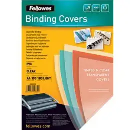 Präsentationsdeckblatt Fellowes 5375901 A4 PVC 180Mic transparent, Pack 100 Stk