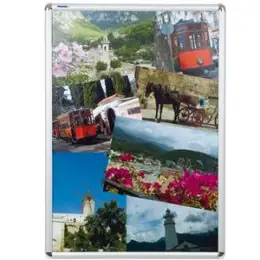 Plakatrahmen Franken BS0705 87x121x1,2cm Aluminium silber Klemmprofiltechnik