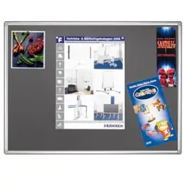 Pinntafel Franken PT830312 Filz 120x90cm silbergrau silbereloxierter Aluminiumrahmen