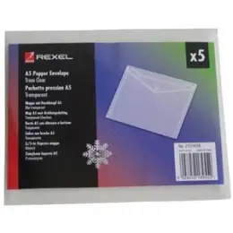 Dokumententasche Rexel 2101658 ICE A5 klar, Pack 10 x 5 Stk