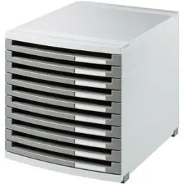 Schubladenbox HAN 15100-19 Contur lichtgrau/dunkelgrau 10-offene Schubladen