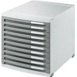Schubladenbox HAN 1510-19 Contur lichtgrau/dunkelgrau 10-geschlossene Schubladen