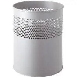 Papierkorb Helit H2515787 15 Liter Aluminium mittelgrau Metall Lochdekor