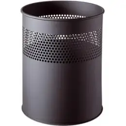 Papierkorb Helit H2515795 15 Liter mattschwarz Metall Lochdekor